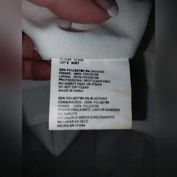 Blondie Nights by Stacy Sklar Navy Blue/ White Tulle Halter Formal Dress Size 7 - Picture 10 of 16